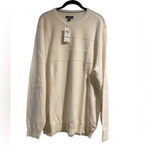 Club Room Men's Winter Ivory Textured Long Sleeve Crewneck Sweater